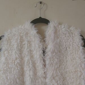 Women's White Faux Fur Vest